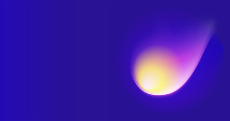 Blue and purple gradient background web banner with abstract blended colour and circular shapes, light flares of yellow and pink