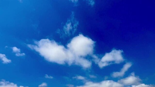 北海道の六月の青空と白雲　タイムラプス