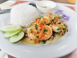 fried shrimp with rice