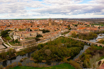 Fototapeta na wymiar Aerial view of Salamanca with the New Cathedral in the first plan, Spain