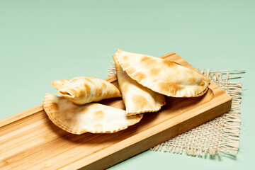 portion of bar meat pastries