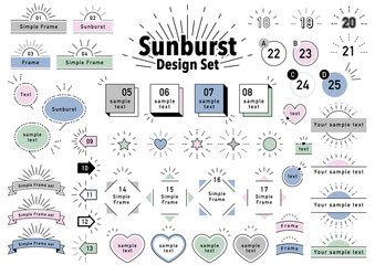 Sunburst Design Set サンバースト見出しフレームセット