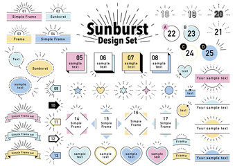 Sunburst Design Set サンバースト見出しフレームセット
