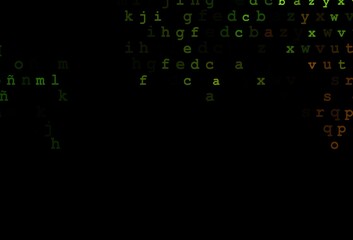 Obraz premium Dark green, yellow vector texture with ABC characters.