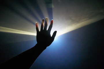 Hand and Light Artwork Installation