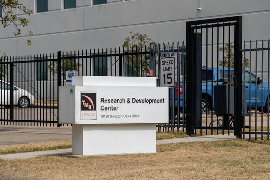 Houston, TX, USA - March 2, 2022: TMK IPSCO Research and Development Center in Houston, TX, USA. TMK IPSCO is a Global pipe manufacturer. 