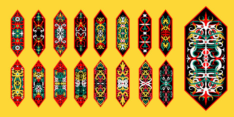 mega bundle authentic central borneo kalimantan tengah dayak ngaju tribe shield pattern