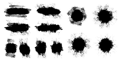 Ink paint brush stain. Brush texture. Grunge texture. Vector illustration. Stock image.