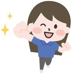 ポロシャツを着たスタッフ