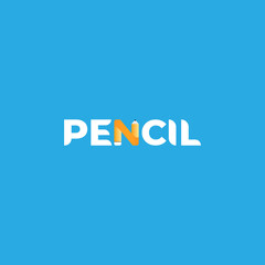 Typographical Pencil logo design