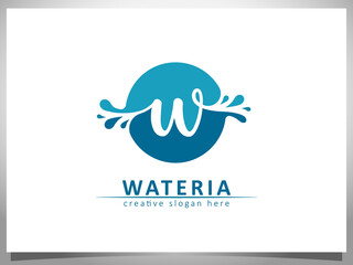 hand drawn logotype letter S isolated rounded water splash