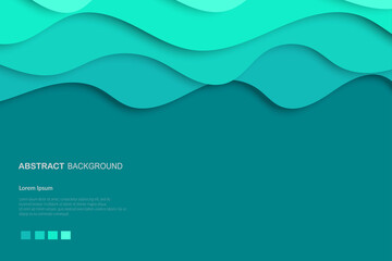 green pastel wavy papercut layered background