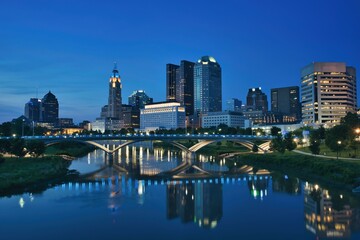 Fototapeta na wymiar Night view of downtown Columbus, Ohio