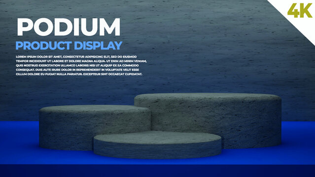 3D rendering stone podium with minimal background. perfect for showing product and promotion with 4k resolution.