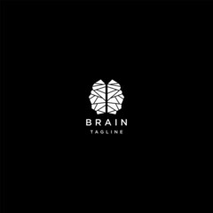 Brain geometric logo icon design template