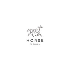 Horse geometric logo icon design template