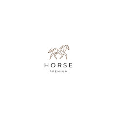 Horse geometric logo icon design template