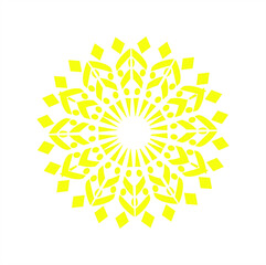 yellow snowflake on white background