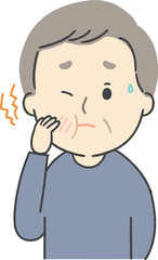 歯が痛むシニア男性