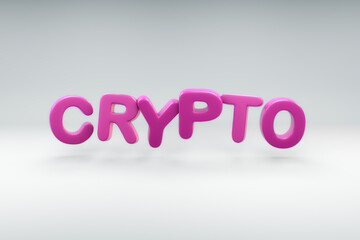 3D render of the word CRYPTO balloon like text