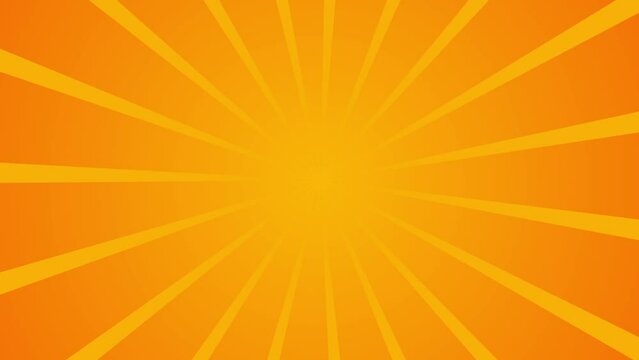 spinning light rays animation on orange color background