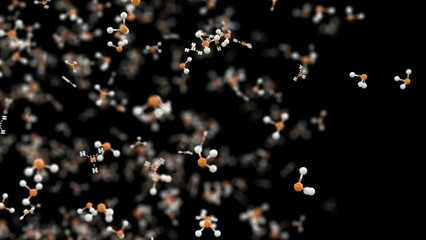 Ammonia molecules flying away. Ammonia can be used to make fertilizer, and hydrogen can be extracted and used as a raw material for fuel cells.