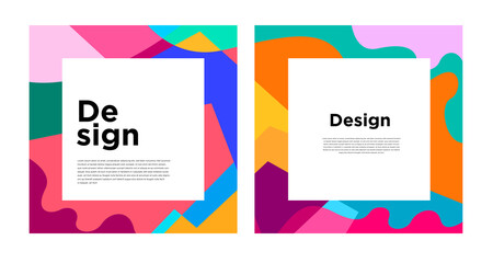 Vector colorful abstract geometric and curve for banner social media template