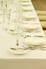 table set for a dinner