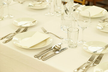 table set for a wedding reception