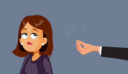 Woman Rolling Her Eyes at Man Explaining Condescending Vector Cartoon. Unhappy girl unwilling to accept oversimplified explanations from a male colleague 
 - obrazy, fototapety, plakaty