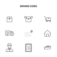 シンプルアイコンセット｜引越し・転居・転出・転入｜mayucolor07