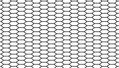 Hexagon seamless pattern on white background. Honeycomb concept. Vector illustration.