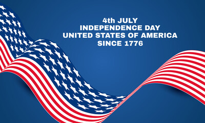 unique 4th july happy independence day banner isolated on background.Trendy and modern vector in 3d style.