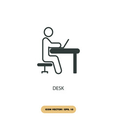 desk icons  symbol vector elements for infographic web