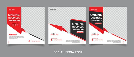 Digital marketing live webinar and corporate social media post template