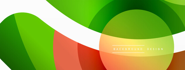 Obraz premium Creative geometric wallpaper. Minimal abstract background. Circle wave and round shapes composition vector illustration for wallpaper banner background or landing page