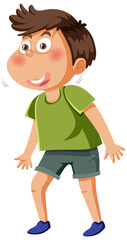 A boy in green t shirt cartoon character