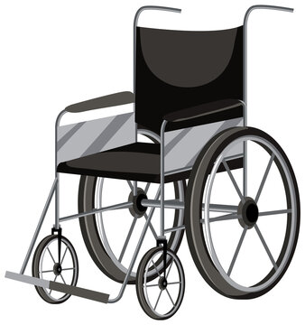black wheelchair isolated on white clip art preview