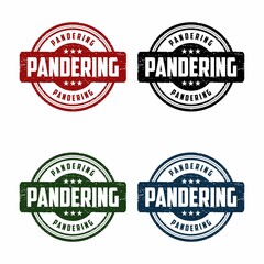 Pandering grunge rubber stamp on white background, vector illustration