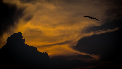 sunset in the mountains