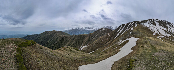 panoramic view of the mountains in the clouds