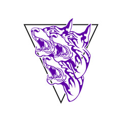 three headed dog vector illustration