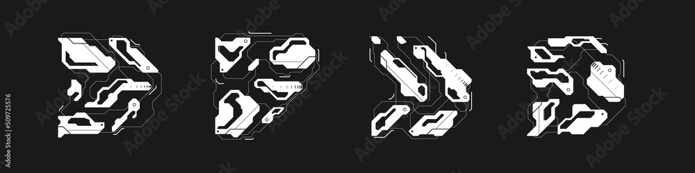 Poster set of cyberpunk arrows. kit of futuristic interface cyber elements. cyberpunk pointers, direction. 