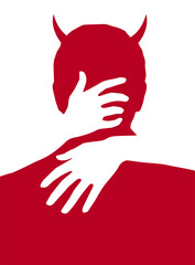 red devil silhouette illustration vector