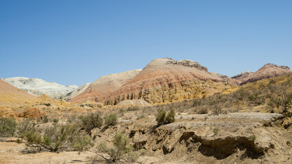 Colored sand mountains in Altyn Emel National Park