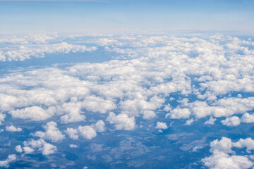 Fototapeta na wymiar Aerial Clouds from a Plane