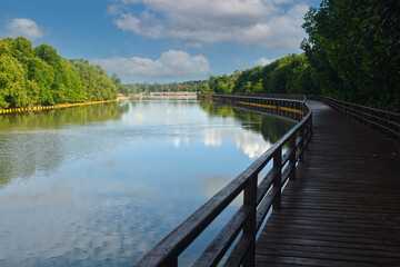 View of the scenery There are natural beautiful rivers and forests.