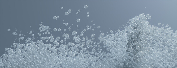 Floating Spheres in a Grey Contemporary style. Innovative Research or Pharmaceutical concept.