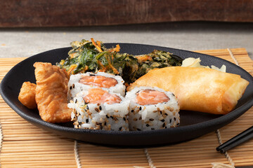 Japanese food on the plate.