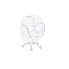 office chair furniture sketch vector illustration